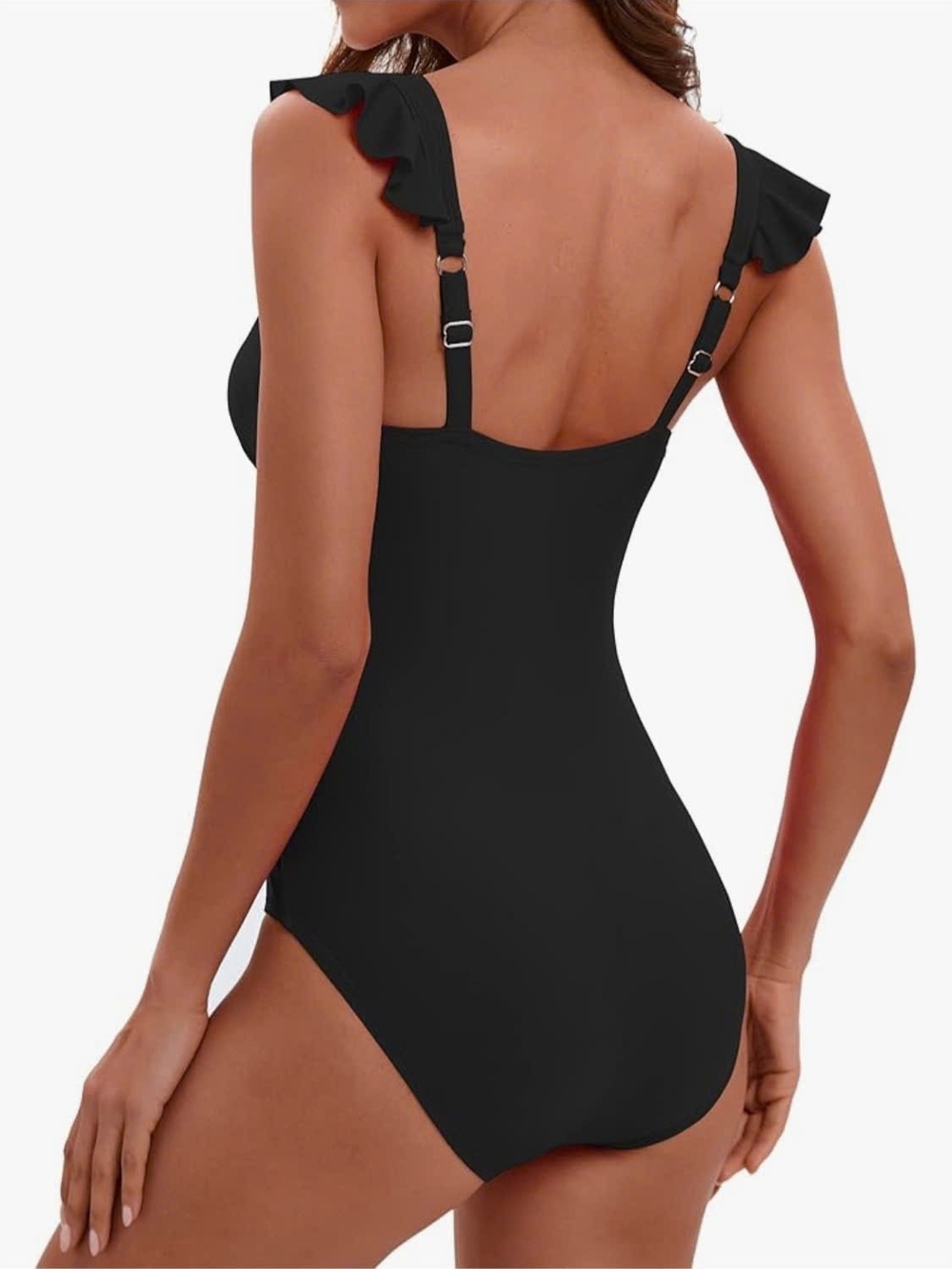 LAPHEE ROSE Black Ruffle Sleeve One-Piece Swimsuit - Picture 3 of 9